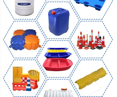100L Small Barrel Plastic Road Barrier Blow Molding Machine 700kg/H